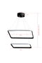 Opviq Duple Square Set Lámpara de araña Negra con Luz Amarilla